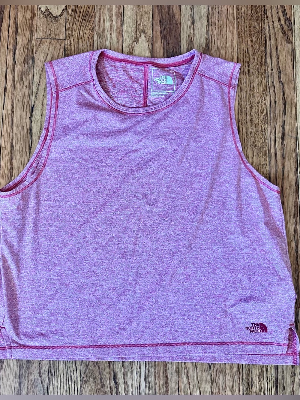 The North Face Heathered Red Sleeveless Tank Womens Sz L